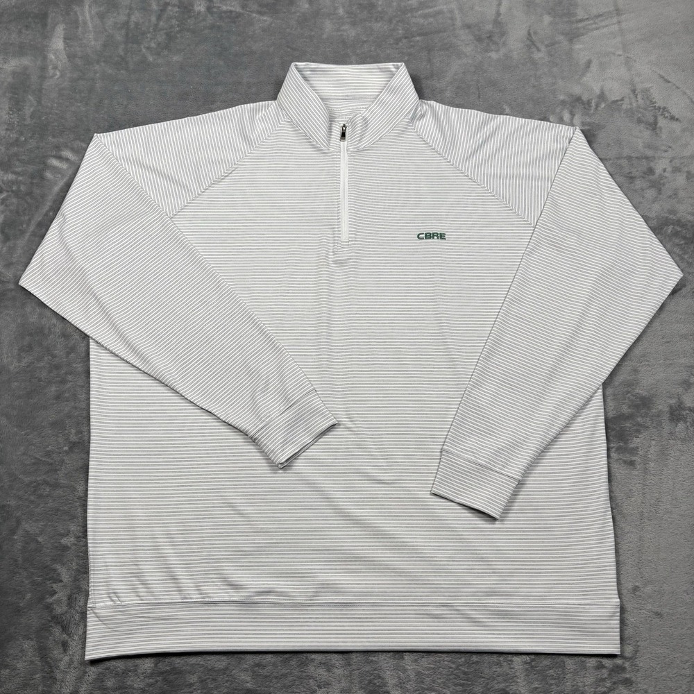 Holderness & Bourne The Stewart 1/4 Quarter Zip Men's Size XXL White & Gray Golf - Picture 1 of 8